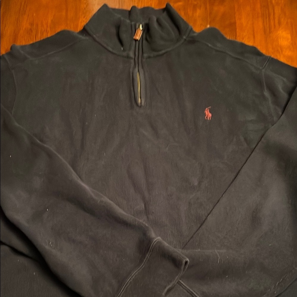 Polo by Ralph Lauren NAVY Zip Up Sweater 100% Cotton Size XL